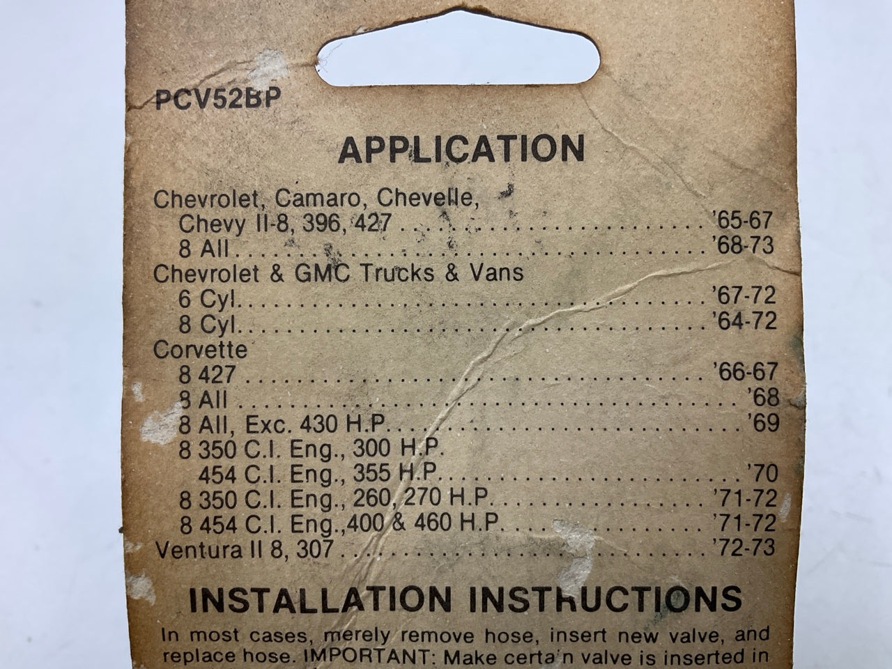 Wells PCV52BP PCV Valve