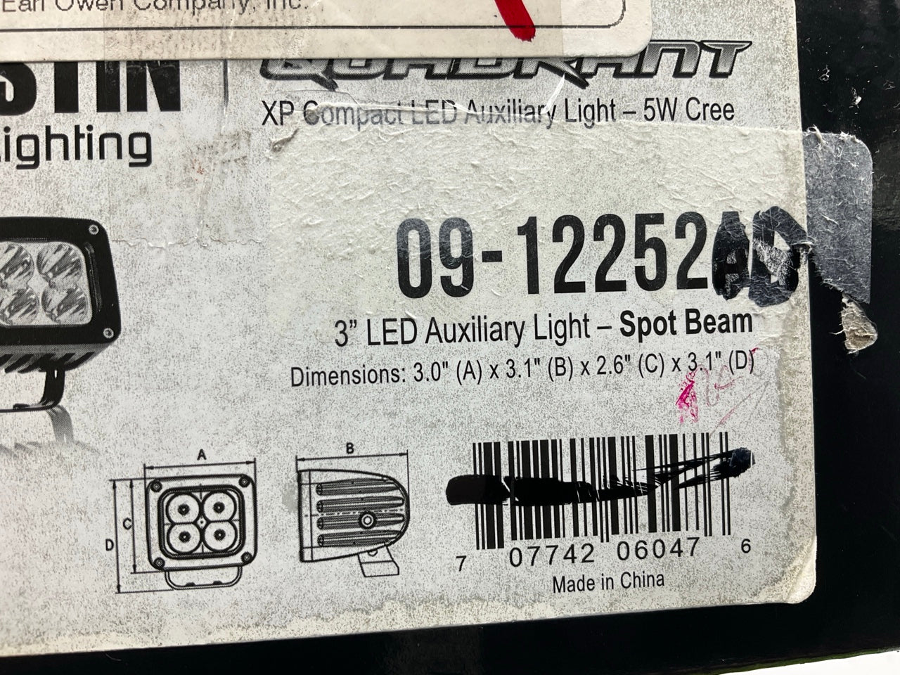 Westin 09-12252A Quadrant LED Auxiliary Light Lamp, Compact 4x5W Cree LED