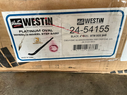 Westin 24-54155 Platinum 4'' Oval Wheel To Wheel Step Bars, Crew Cab 5.5' Bed