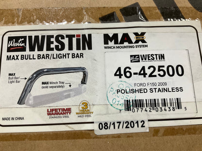 Westin 46-42500 Max Polished Light Bar Mount Bull Bar For 2009-2013 Ford F-150