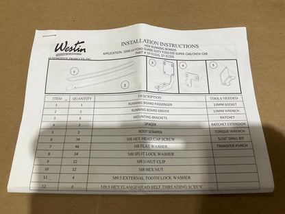 Westin 57-51315 HDX Runniing Boards W/ Mount Kit 08-15 Ford F-250/350 Super Cab