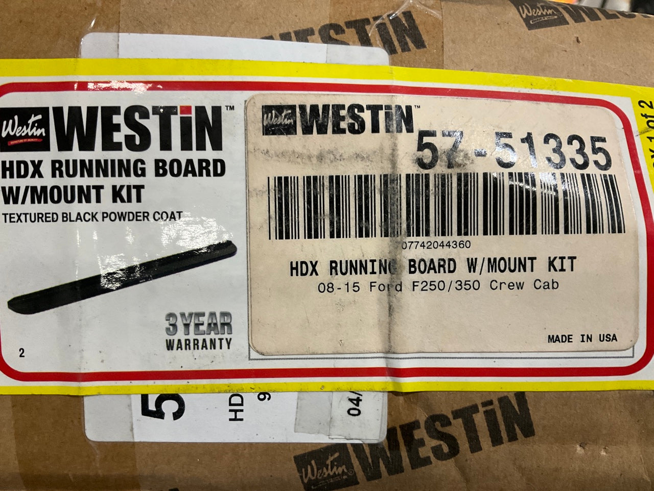 Westin 57-51335 HDX Black Running Board For Ford F250 / F350 Super Duty Crew Cab