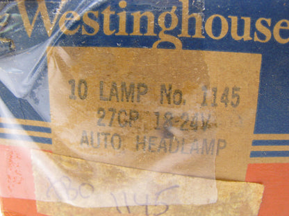 (10) Vintage NOS Westinghouse #1145 Headlight Spot Light Bulb CP27 18-24 Volt