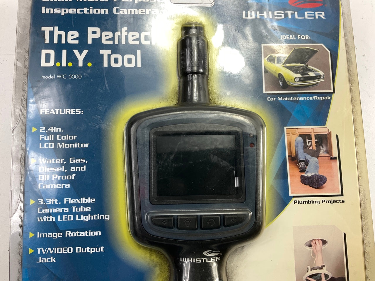 Whistler WIC5000 Waterproof Inspection Camera W/ LED Light, 2.4'' Color Monitor
