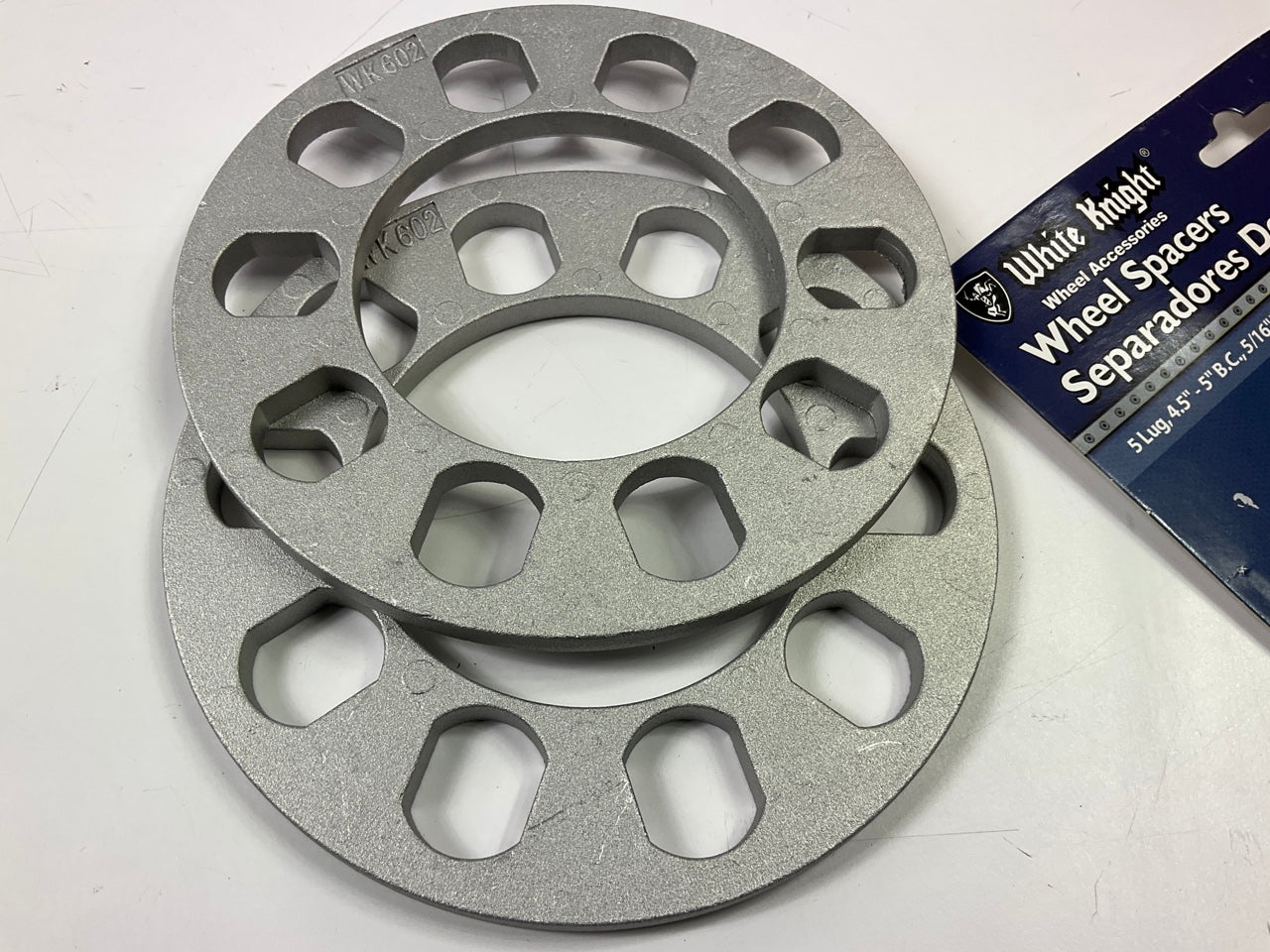 White Knight 106022 Wheel Spacers. 5 Lug, 4.5''-5'' B.C., 5/16'' Thick