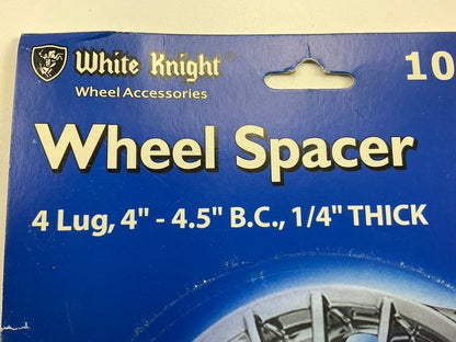White Knight 106301 Single Wheel Spacer 4 Lug, 4''-4.5 B.C., 1/4'' Thick.