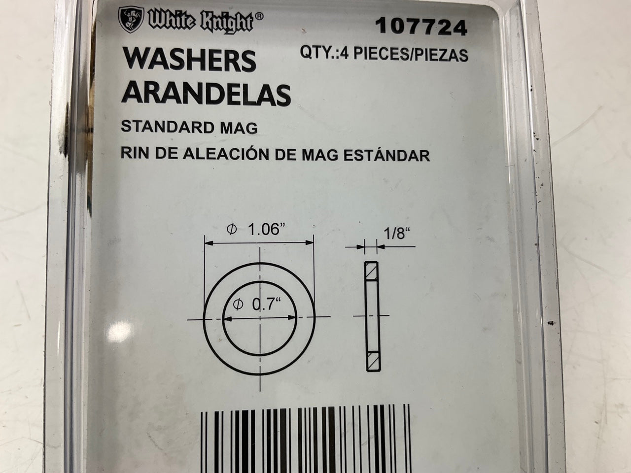 White Knight 107724 Standard Mag Wheel Lug Nut Washers - 4 PACK