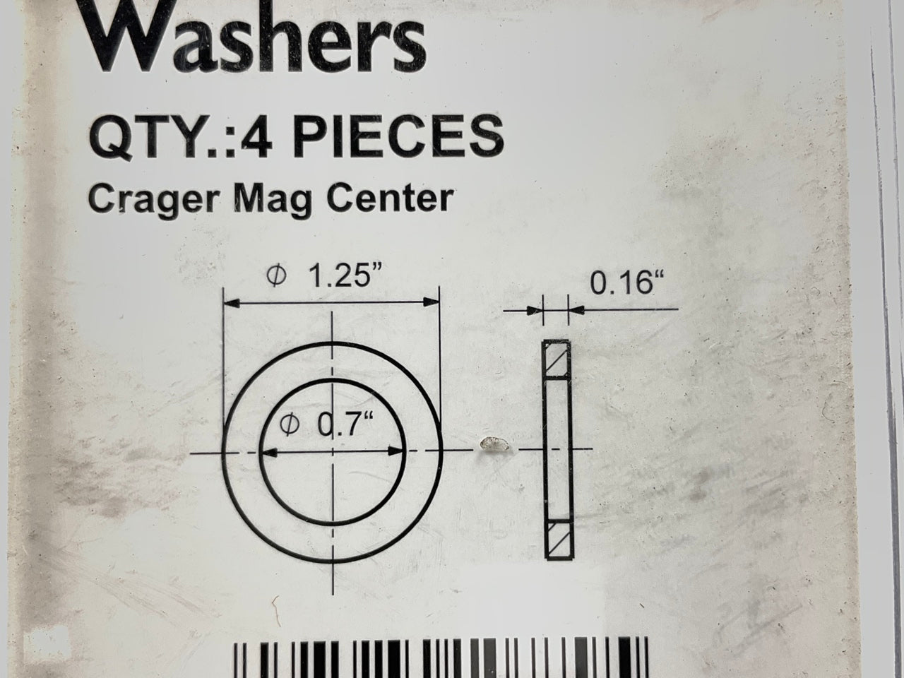 White Knight 107794 Crager Cragar Shank Mag Center Washers - 4 In A Pack