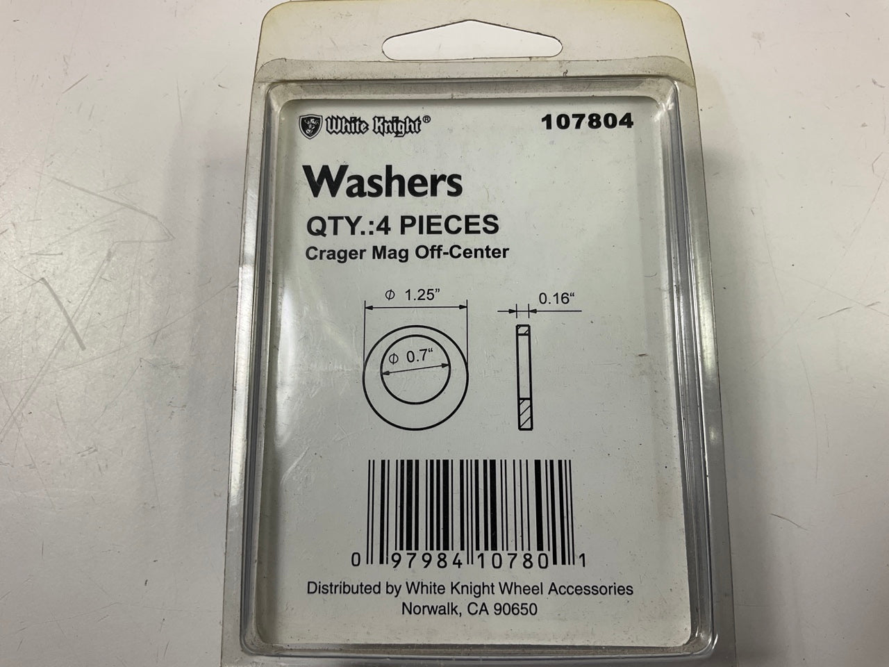 White Knight 107804 Wheel Lug Washers For Crager Mag Off-Center Wheels - 4/Pack