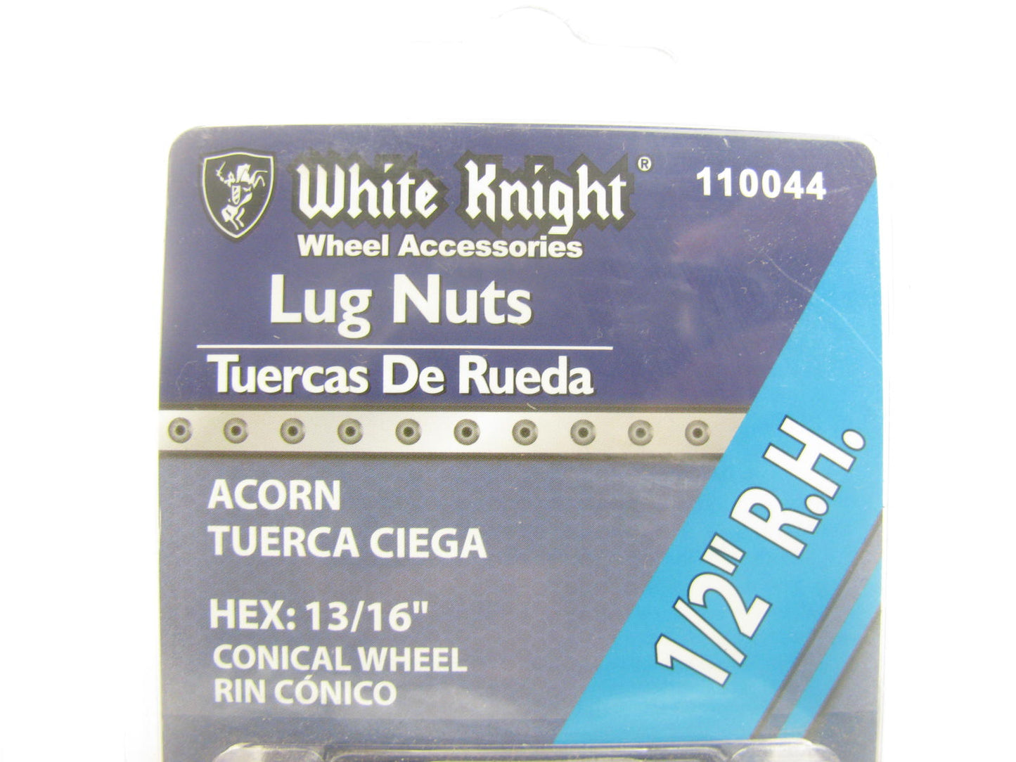 White Knight 110044 Wheel Lug Nuts - 1/2'' RH Acorn, 13/16'' Hex - 4/Pack