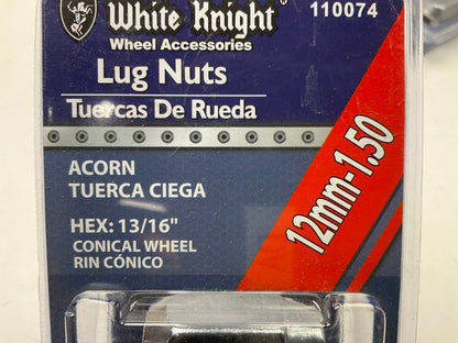 (20) White Knight 110074 Acorn Wheel Lug Nuts - 12MM X 1.50 Thread, 13/16'' HEX