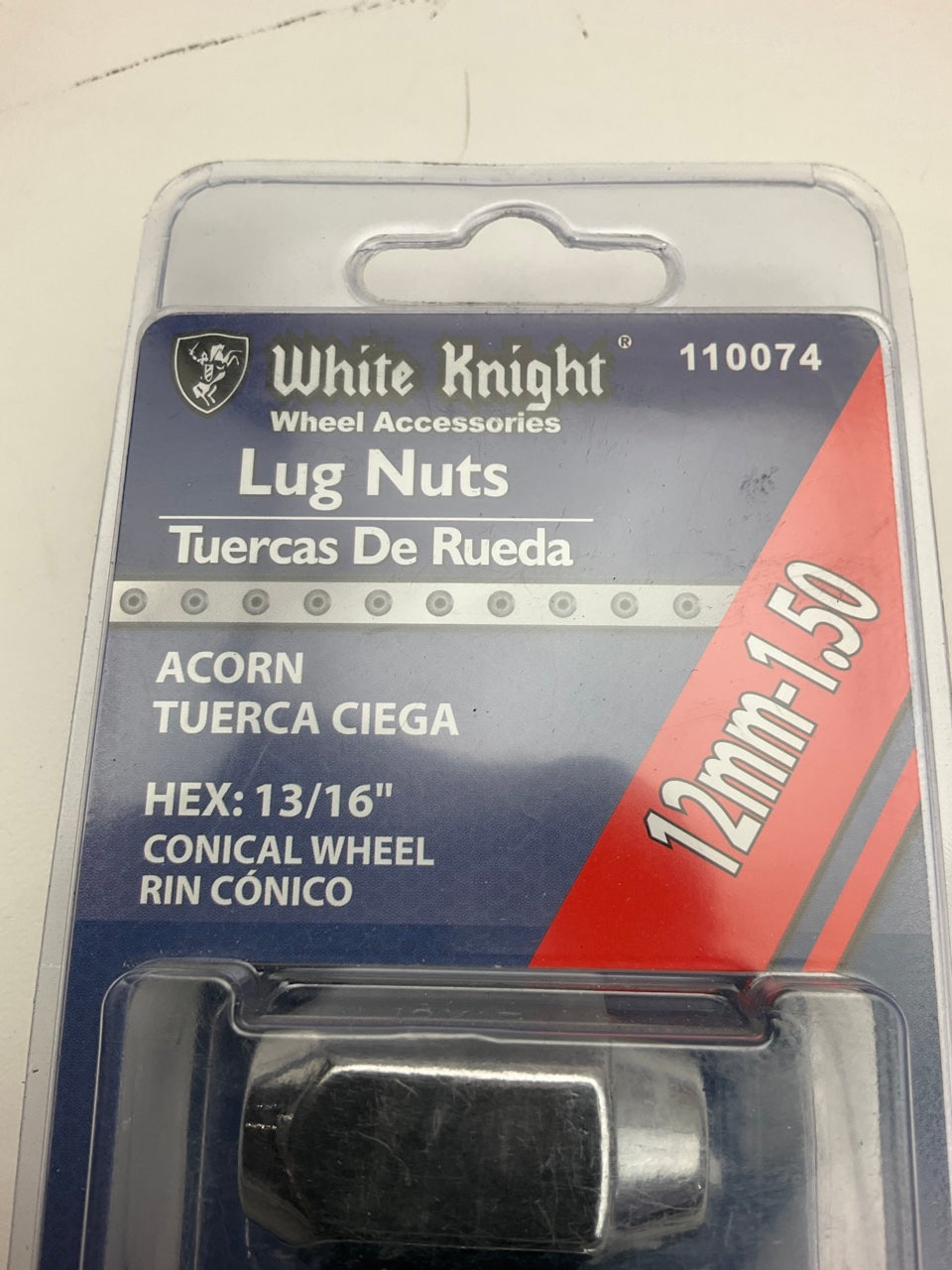 White Knight 110074 Wheel Lug Nuts 4 / PACK - 12mm X 1.50, 13/16'' HEX