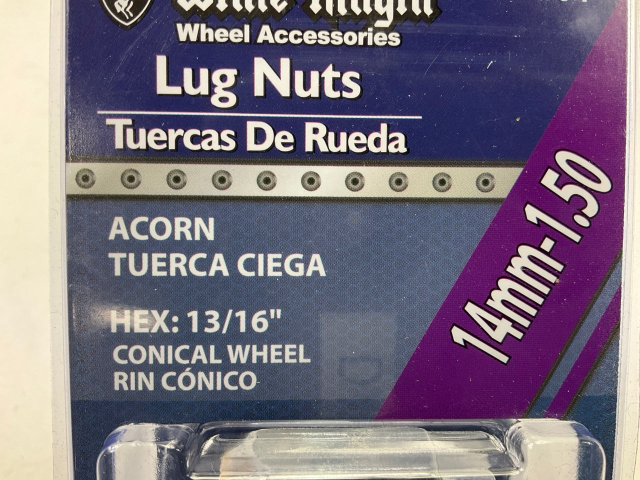 (20) White Knight 110094 Wheel Lug Nuts - 14mm-1.50 Acorn, 13/16'' Hex