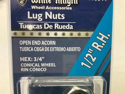 (20) White Knight 113044 Open End Acorn Lug Nuts 1/2'' R.H.,  3/4'' Hex Conical