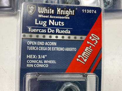 White Knight 113074 Wheel Lug Nuts - 12mm-1.50 RH Open End Acorn - 20/Pack