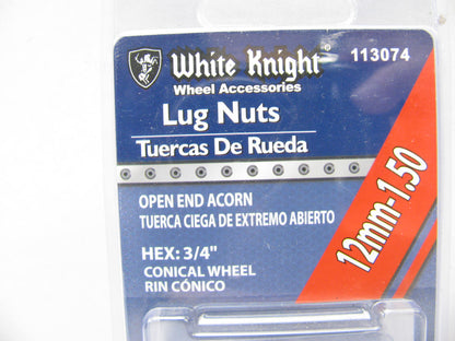 White Knight 113074 Wheel Lug Nuts - 12mm-1.50 RH Open End Acorn - 4/Pack