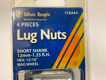 White Knight 11644 Wheel Lug Nuts Short Shank 12mm-1.25 RH, 13/16'' Hex Mag Wheel