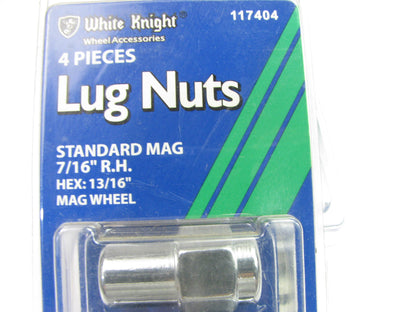 White Knight 117404 Wheel Lug Nuts - 7/16'' RH, 13/16'' Hex, Standard Mag 4/pack