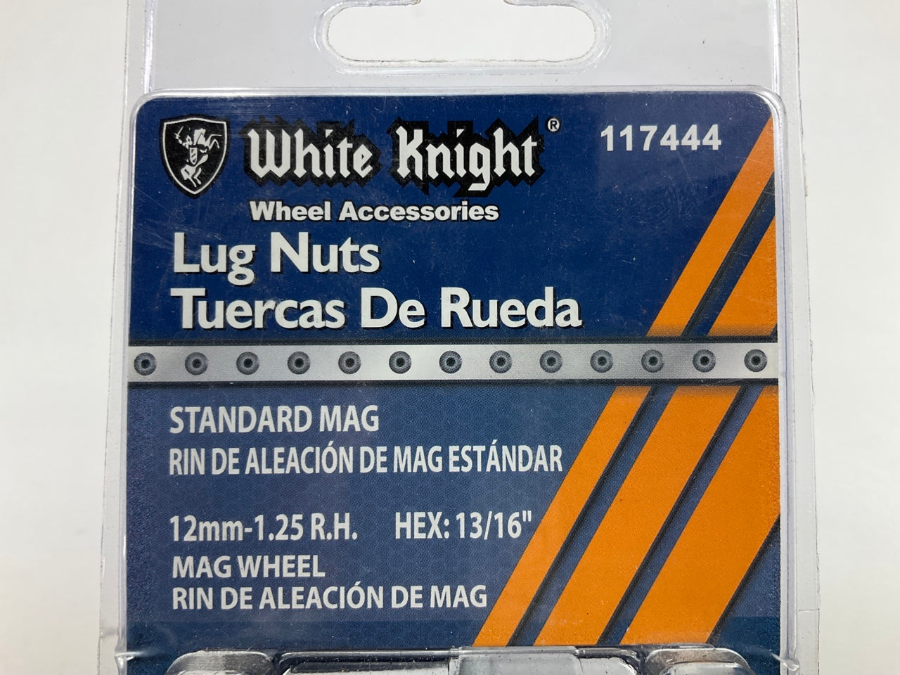 (20) White Knight 117444 Wheel Lug Nuts - STANDARD MAG, 12mm-1.25 R.H 13/16'' Hex