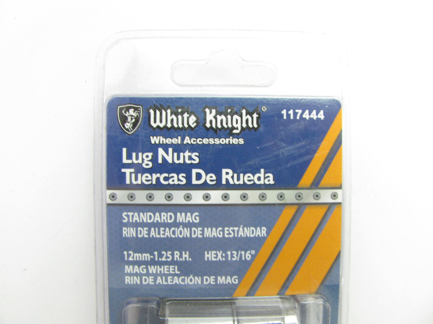 (4) White Knight 117444 Wheel Lug Nuts - STANDARD MAG, 12mm-1.25 R.H