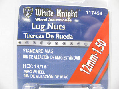 (4) White Knight 117454 Standard Mag Lug Nuts, 12MM-1.50, 13/16'' Hex