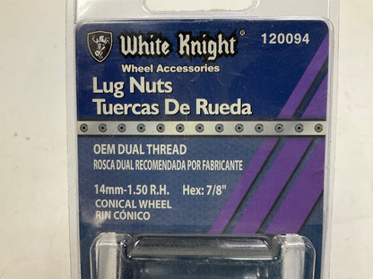 White Knight 120094 OEM DUAL THREAD Lug Nuts 14mm-1.50, 7/8'' Hex - 20/Pack