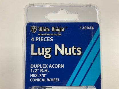 (20) White Knight 130044 Wheel Lug Nuts - 1/2'' RH Duplex Acorn, 7/8'' Hex