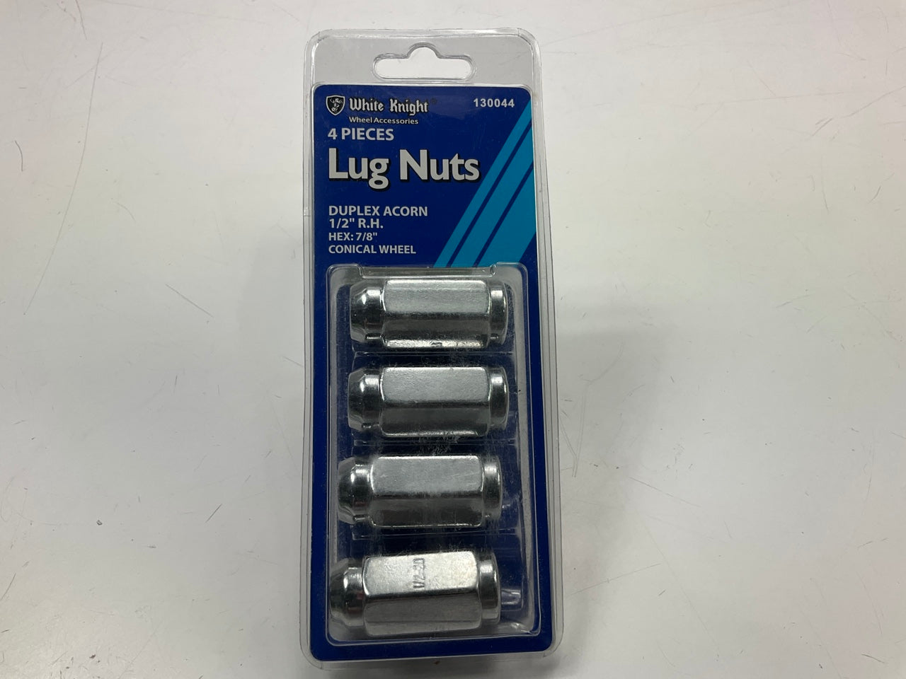 White Knight 130044 Wheel Lug Nuts - 1/2'' RH Duplex Acorn, 7/8'' Hex - 4/Pack