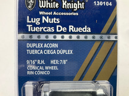 (20) White Knight 130104 Wheel Lug Nuts Duplex Acorn 9/16'' R.H., Hex: 7/8''