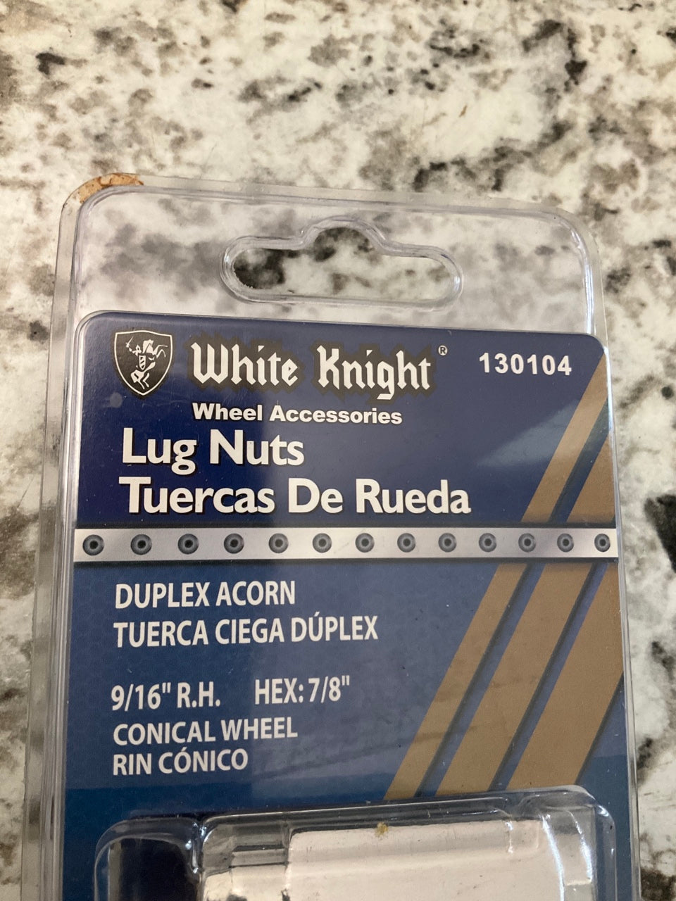 White Knight 130104 Wheel Lug Nuts Duplex Acorn 9/16'' R.H., Hex: 7/8'' 4 PC