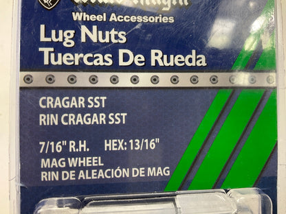 (20) White Knight 188524 Wheel Lug Nuts - 7/16'' RH RIN Cragar SST Mag 13/16'' Hex