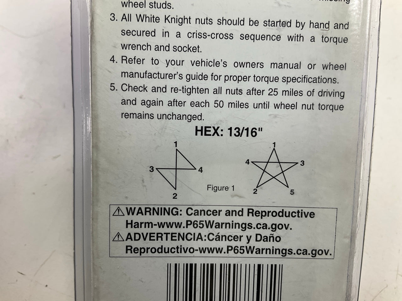 (20) White Knight 188574 Wheel Lug Nuts - 12mm-1.5 RIN Cragar SST Mag 13/16'' Hex