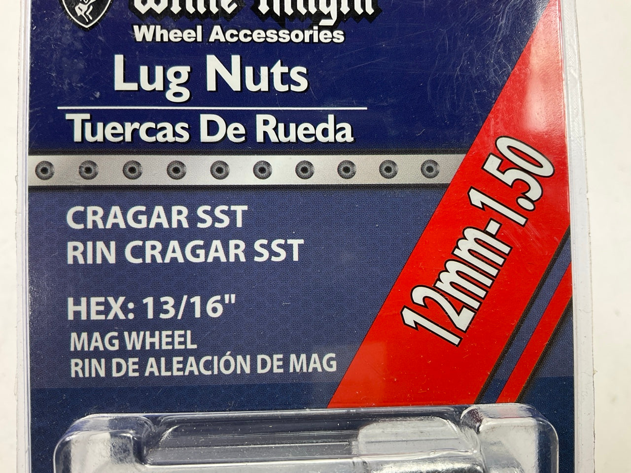 (20) White Knight 188574 Wheel Lug Nuts - 12mm-1.5 RIN Cragar SST Mag 13/16'' Hex