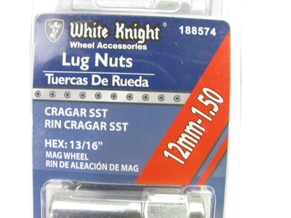 White Knight 188574 Wheel Lug Nuts - 12mm-1.50 RIN Cragar SST Mag 13/16'' Hex