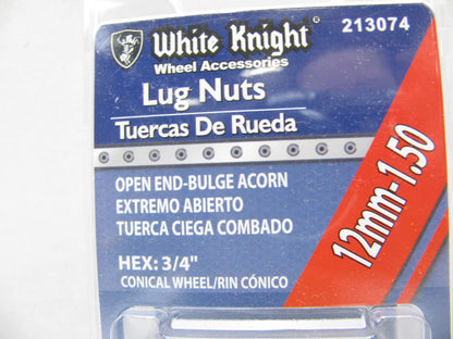 White Knight 213074 Wheel Lug Nuts 12mm X 1.50 Thread Size, 3/4'' Hex; 4-Pack