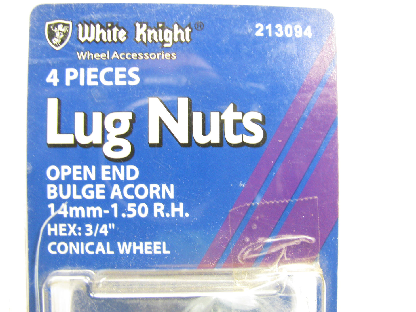 White Knight 213094 Open End Acorn Wheel Lug Nuts - 14mm-1.50, 3/4'' Hex - 4/PACK