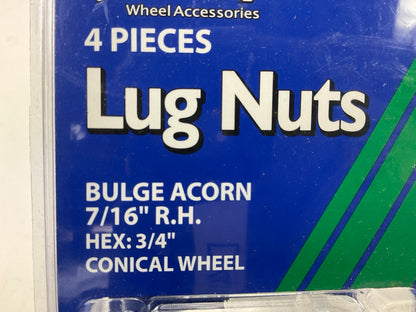 (20) White Knight 217024 Wheel Lug Nuts - 7/16'' RH Bulge Acorn, 3/4'' Hex