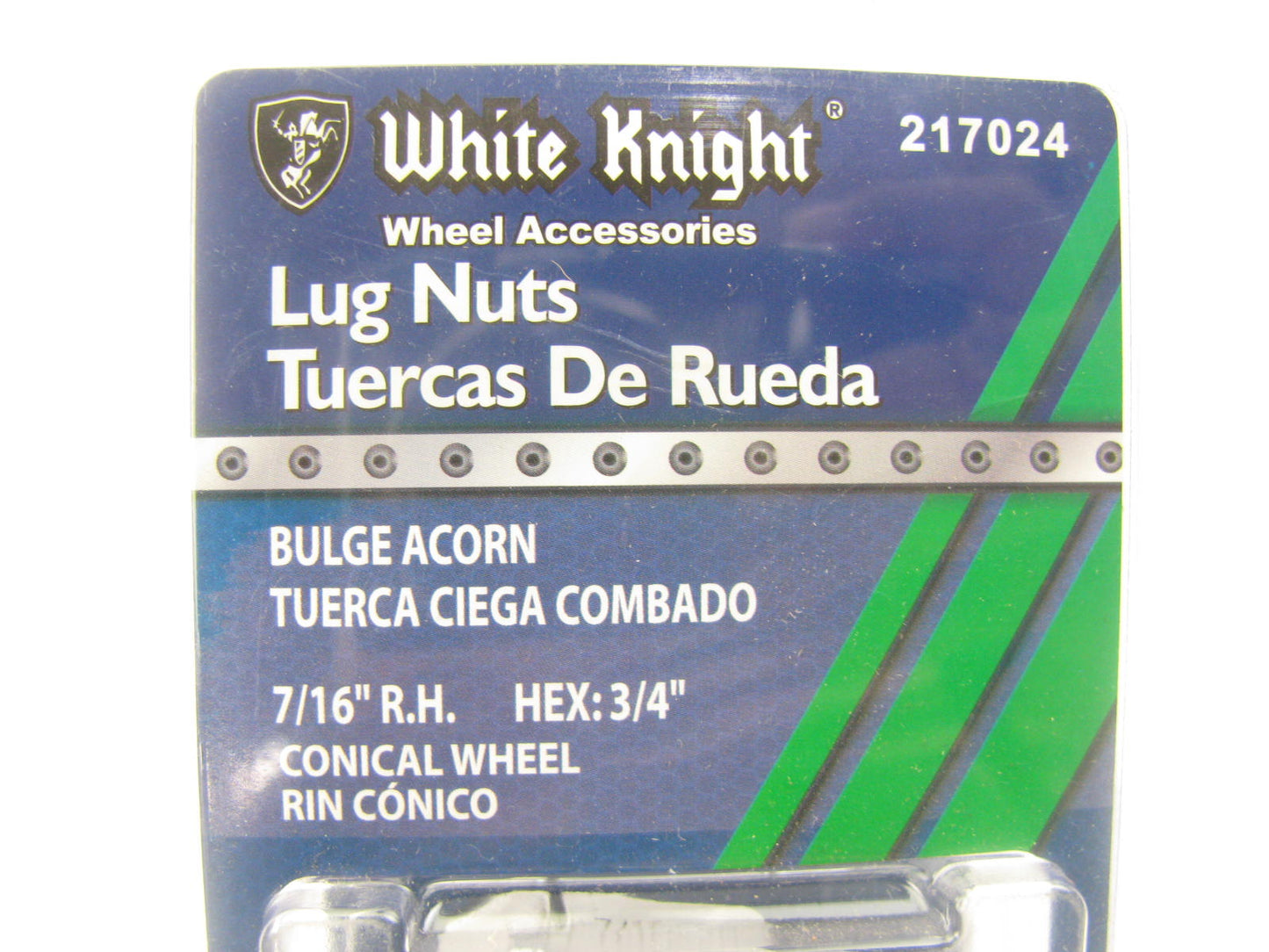 White Knight 217024 Wheel Lug Nuts - 7/16'' RH Bulge Acorn, 3/4'' Hex 4/Pack