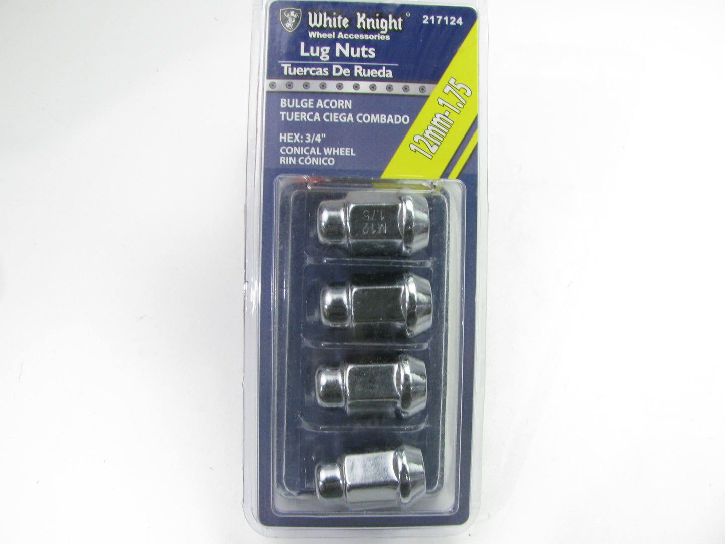 White Knight 217124 Wheel Lug Nuts - 12mm-1.75 Bulge Acorn 3/4'' Hex - 4/Pack