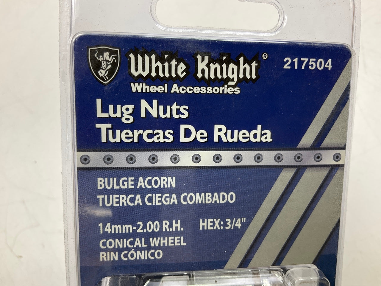 White Knight 217504 Wheel Lug Nuts - 14mm-2.00 RH Bulge Acorn, 3/4'' Hex - 4/Pack