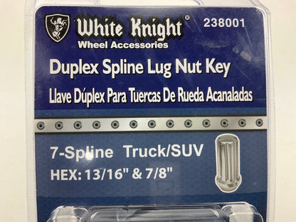 White Knight 238001 Duplex 7-Spline Wheel Lug Nut Key Adapter Socket 13/16 & 7/8