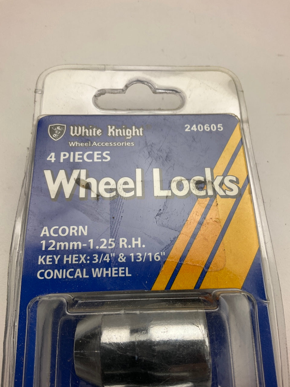 White Knight 240605 Wheel Locks Acorn 12mm-1.25 R.H, Key Hex 3/4'' & 3/16''