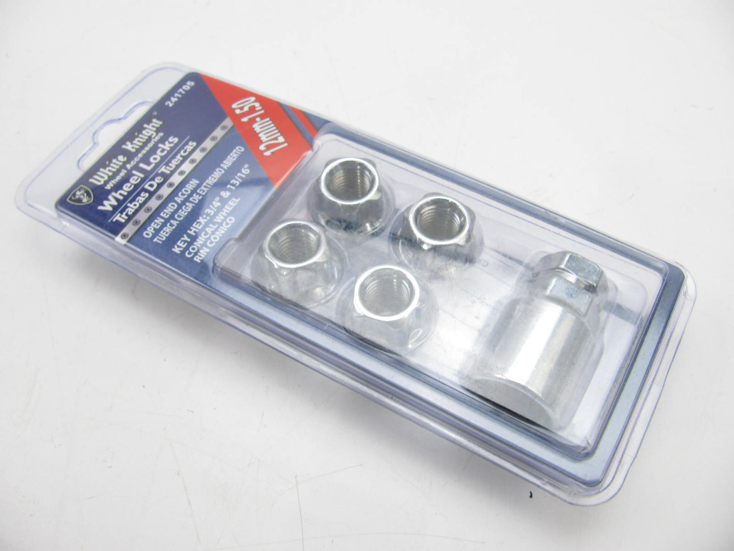 White Knight 241705 Wheel Lock Set (4 Piece) 12mm-1.50 Open End Acorn