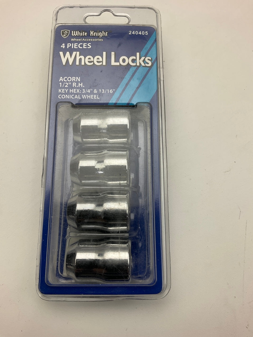 White Knight 242405 Wheel Lock Set Kit: Acorn 1/2'' RH Thread, 3/4'' & 13/16'' Hex