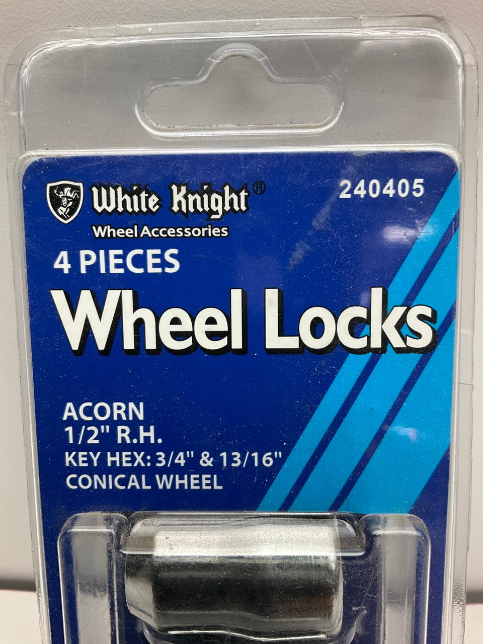 White Knight 242405 Wheel Lock Set Kit: Acorn 1/2'' RH Thread, 3/4'' & 13/16'' Hex