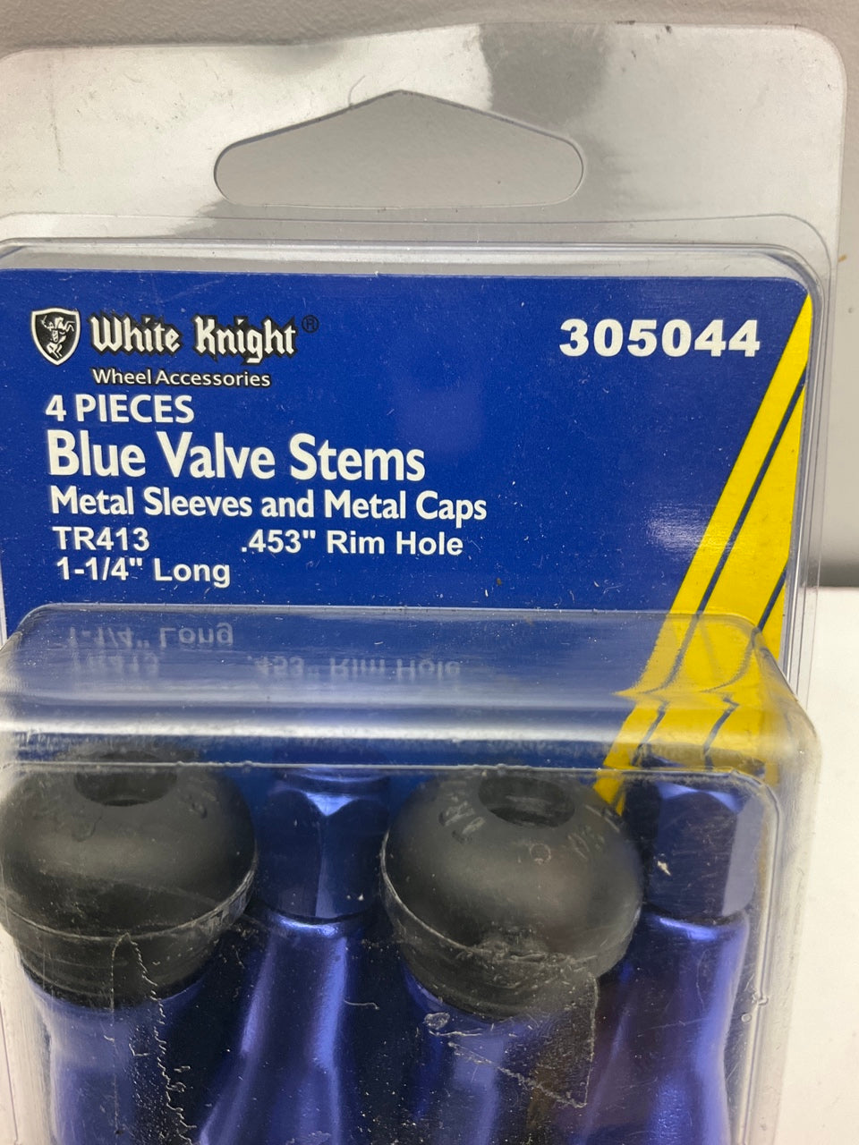 White Knight 305044 Blue Valve Stems TR413 .053'' Rim Hole 1-1/4'' Long