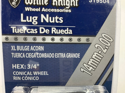 (20) White Knight 319504 XL Bulge Acorn Lug Nuts, 14mm-2.00 RH, 3/4'' Hex