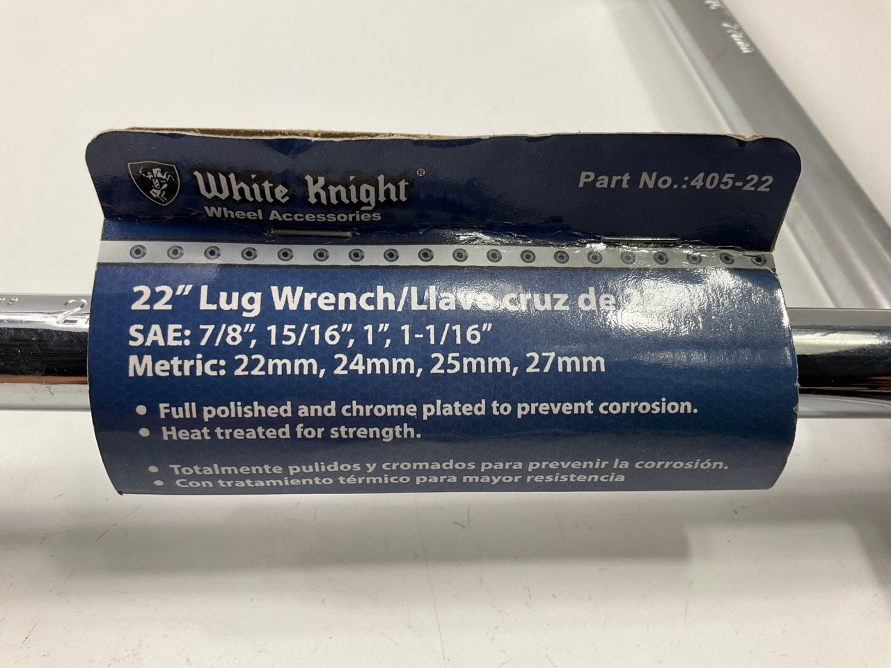 White Knight 4-way 22'' Lug Nut Wrench Tire Iron -  7/8'', 15/16'', 1'', 1-1/16''