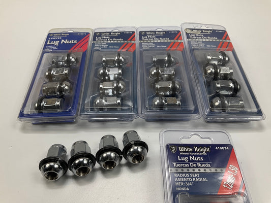 White Knight 419074 Wheel Lug Nuts, 12mm-1.50 RH, Radius Seat, 19mm Hex, 20/Pack