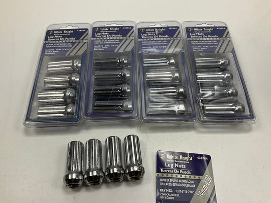 (20) White Knight 438504 Wheel Lug Nuts Duplex Spline Acorn Long 14mm X 2.00 RH